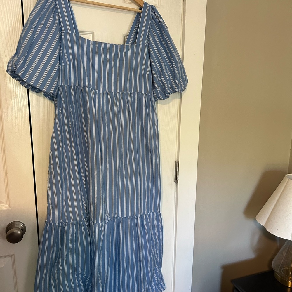 Old Navy Blue and White Striped Top